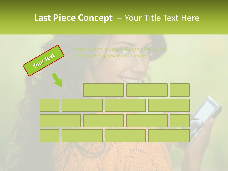A Woman Holding A Cell Phone In Her Hand PowerPoint Template