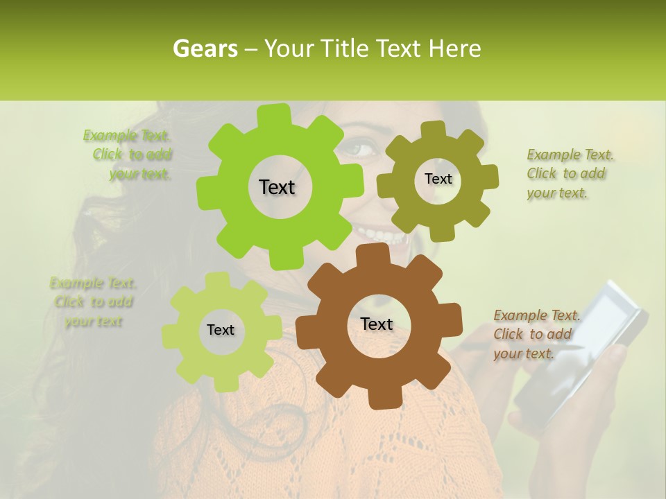 A Woman Holding A Cell Phone In Her Hand PowerPoint Template