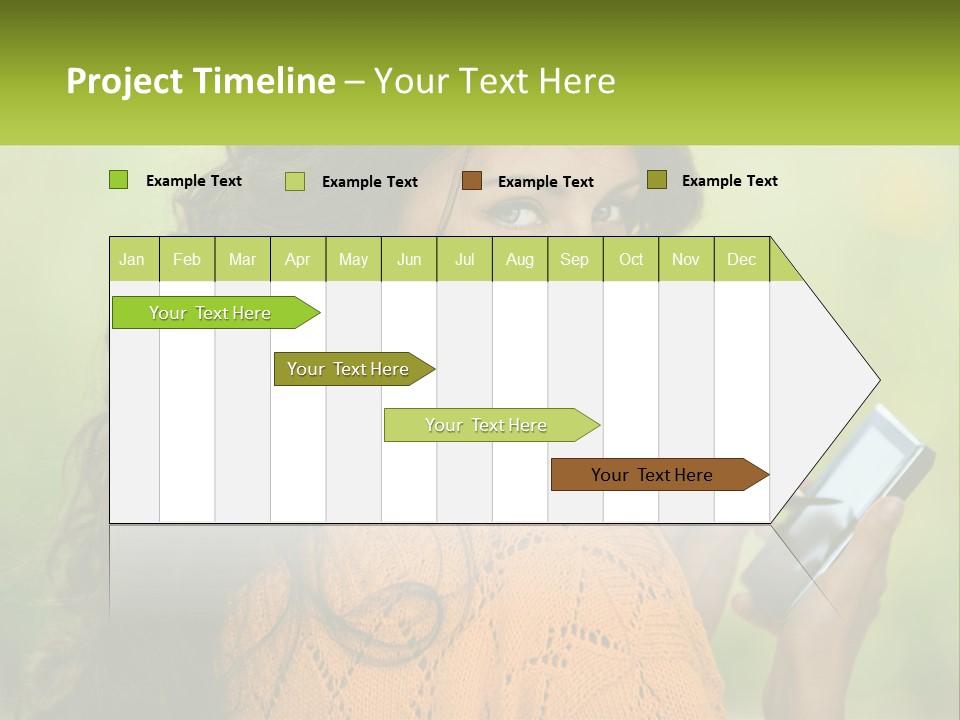A Woman Holding A Cell Phone In Her Hand PowerPoint Template