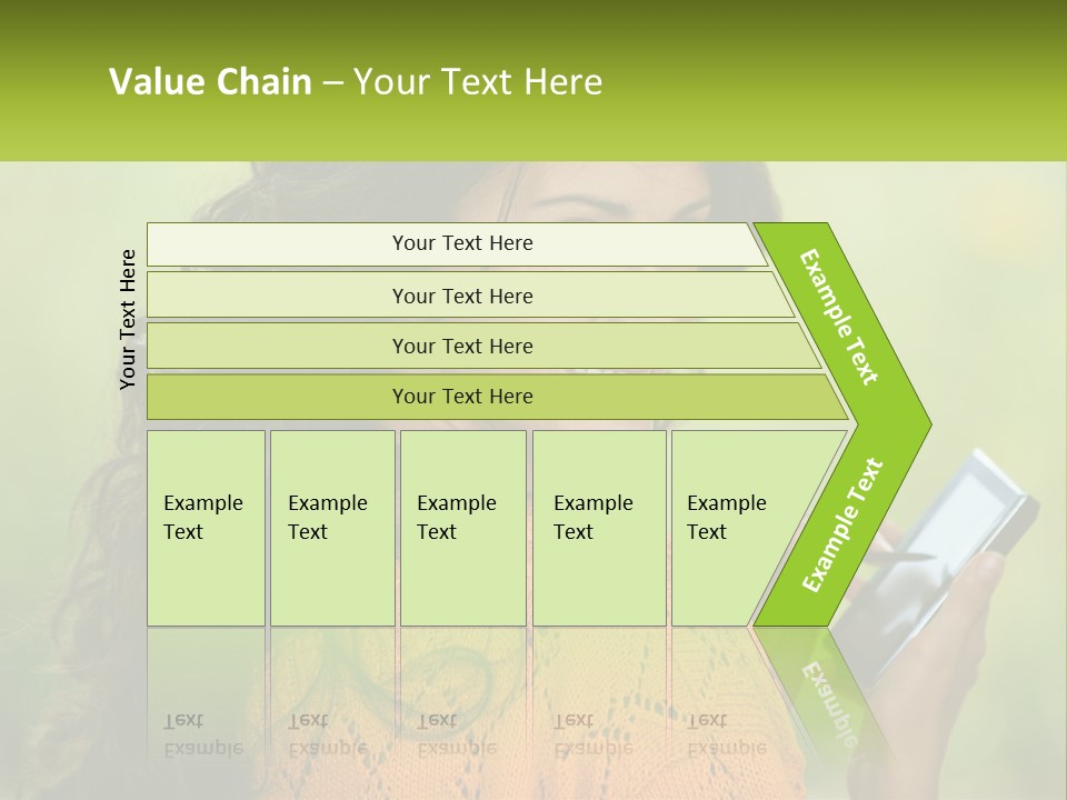 A Woman Holding A Cell Phone In Her Hand PowerPoint Template