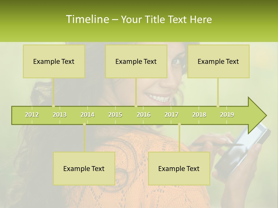 A Woman Holding A Cell Phone In Her Hand PowerPoint Template