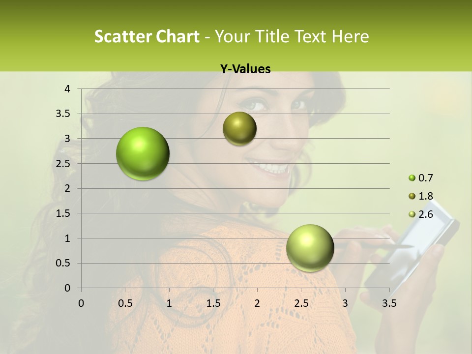 A Woman Holding A Cell Phone In Her Hand PowerPoint Template