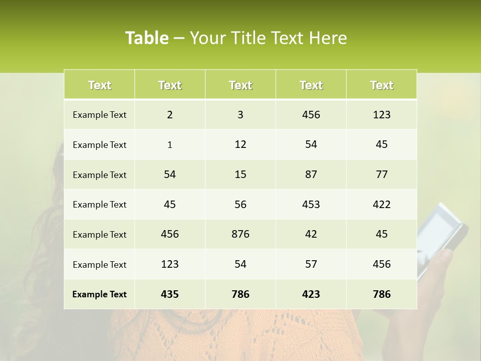 A Woman Holding A Cell Phone In Her Hand PowerPoint Template