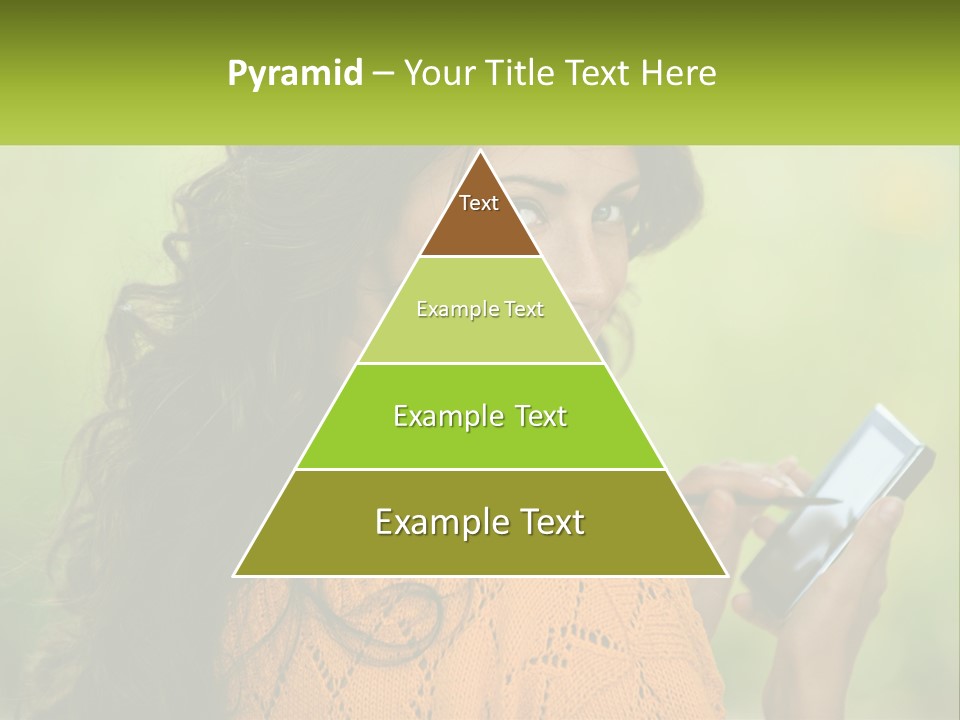 A Woman Holding A Cell Phone In Her Hand PowerPoint Template