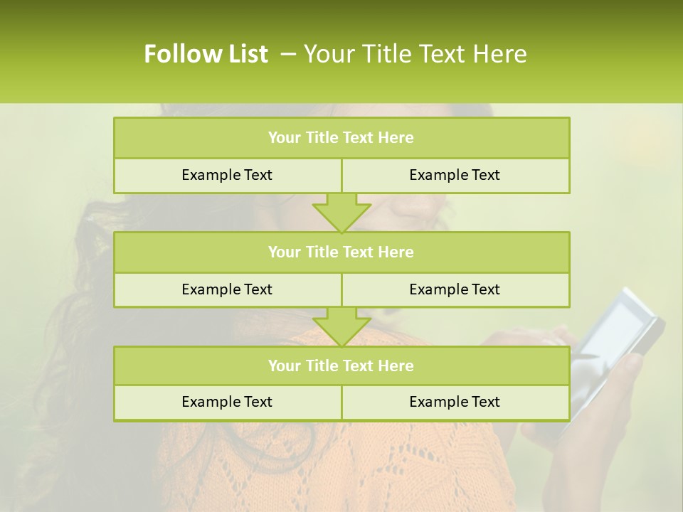 A Woman Holding A Cell Phone In Her Hand PowerPoint Template