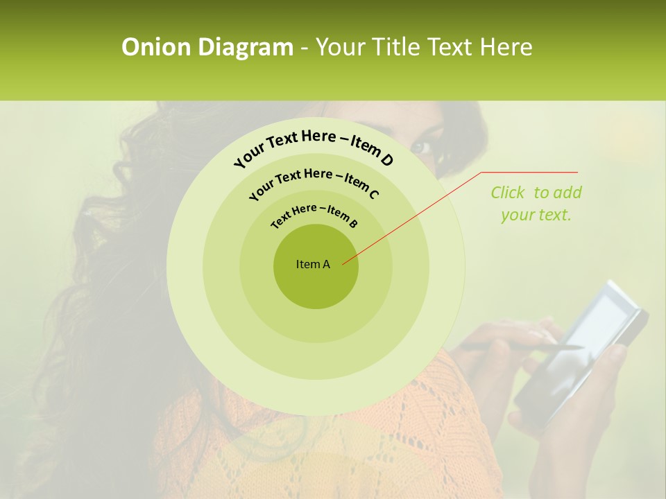 A Woman Holding A Cell Phone In Her Hand PowerPoint Template