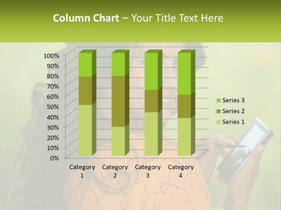 A Woman Holding A Cell Phone In Her Hand PowerPoint Template