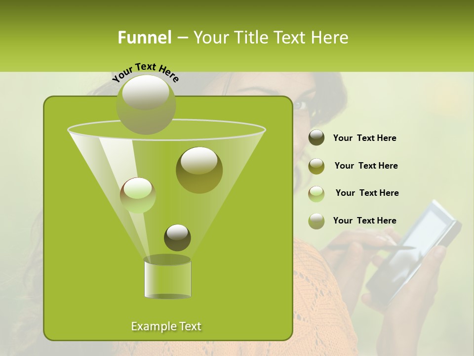 A Woman Holding A Cell Phone In Her Hand PowerPoint Template