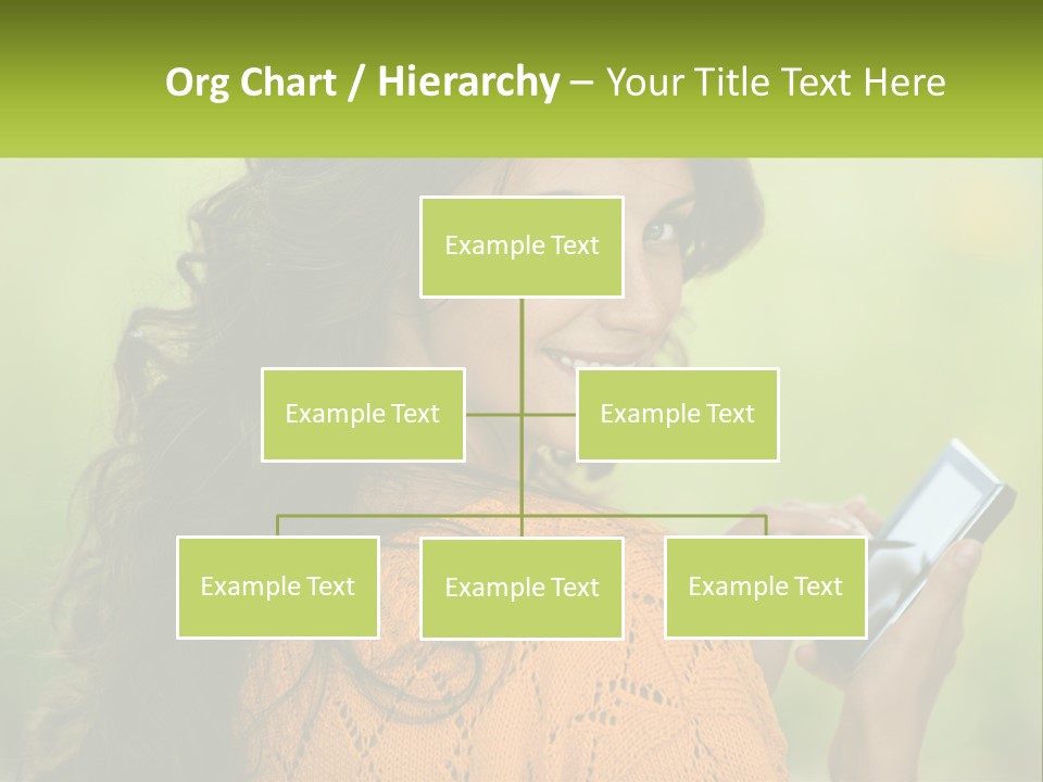 A Woman Holding A Cell Phone In Her Hand PowerPoint Template