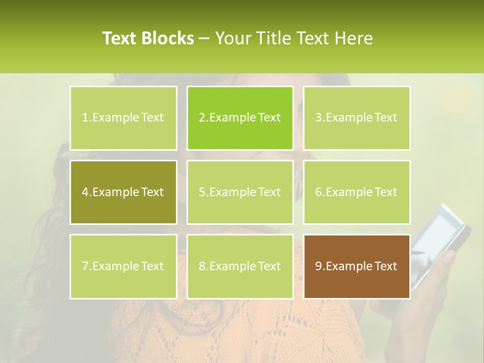 A Woman Holding A Cell Phone In Her Hand PowerPoint Template