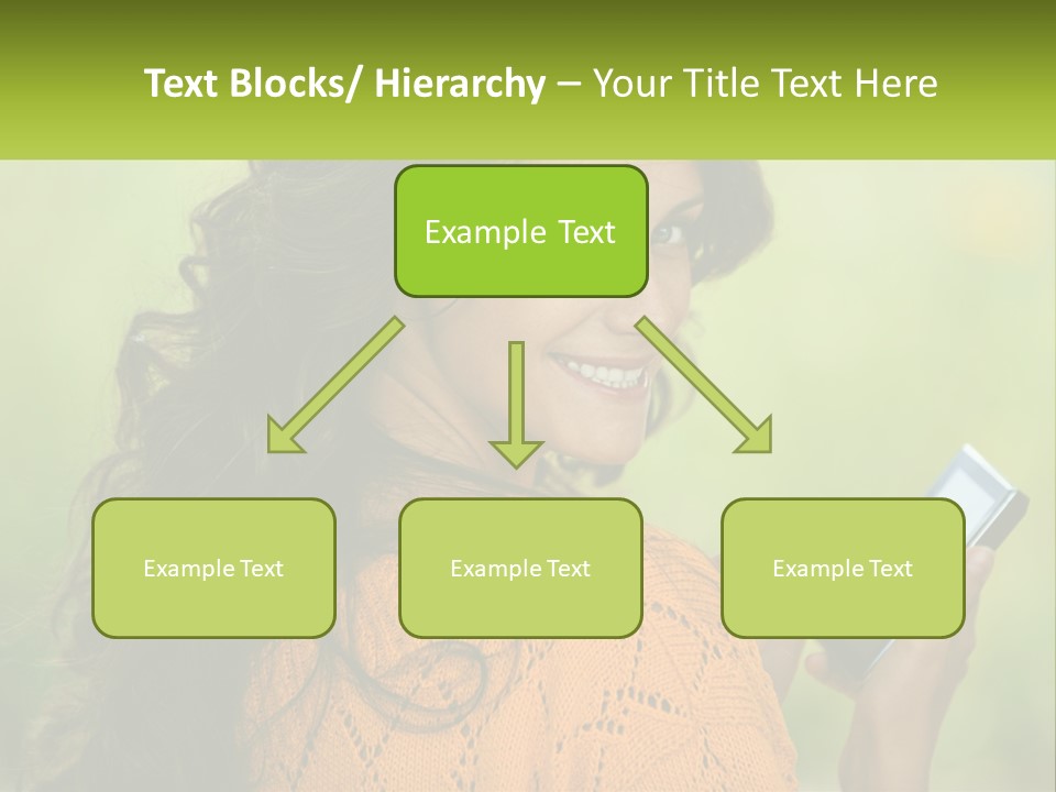 A Woman Holding A Cell Phone In Her Hand PowerPoint Template