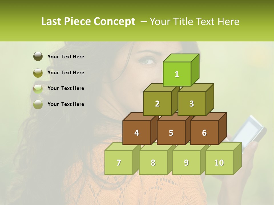 A Woman Holding A Cell Phone In Her Hand PowerPoint Template