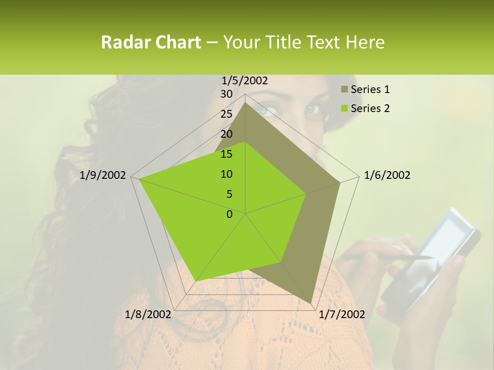 A Woman Holding A Cell Phone In Her Hand PowerPoint Template