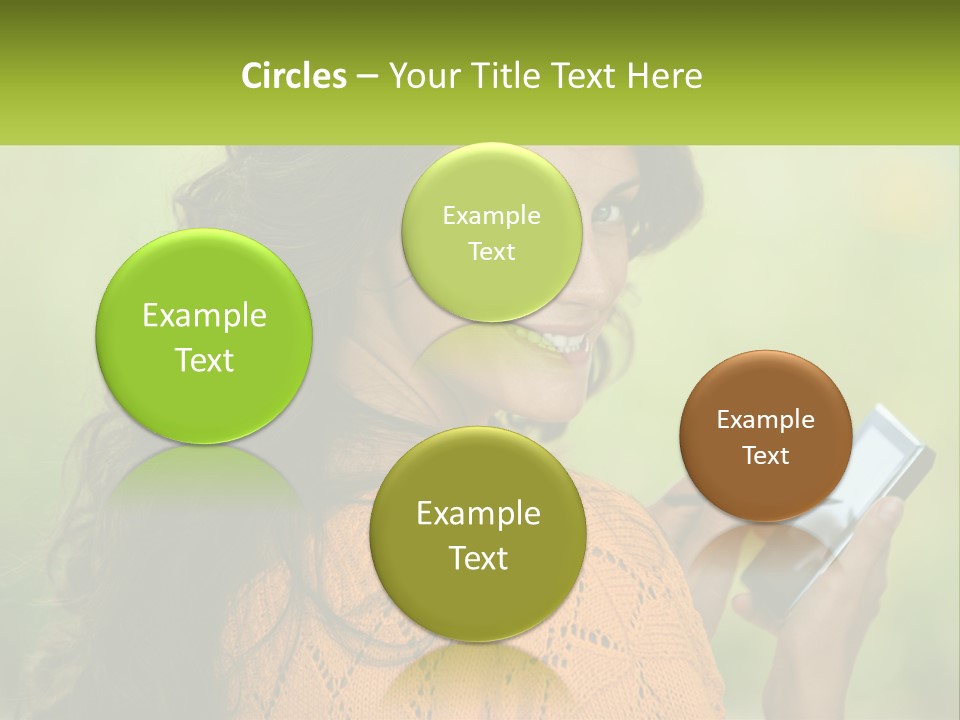 A Woman Holding A Cell Phone In Her Hand PowerPoint Template