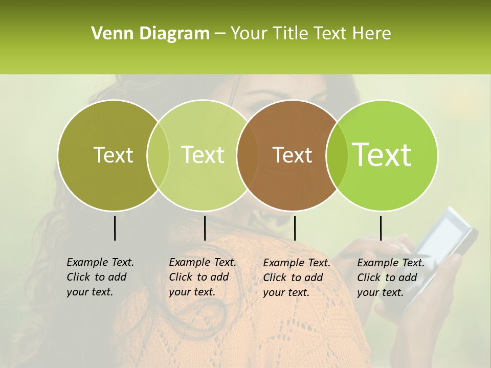 A Woman Holding A Cell Phone In Her Hand PowerPoint Template