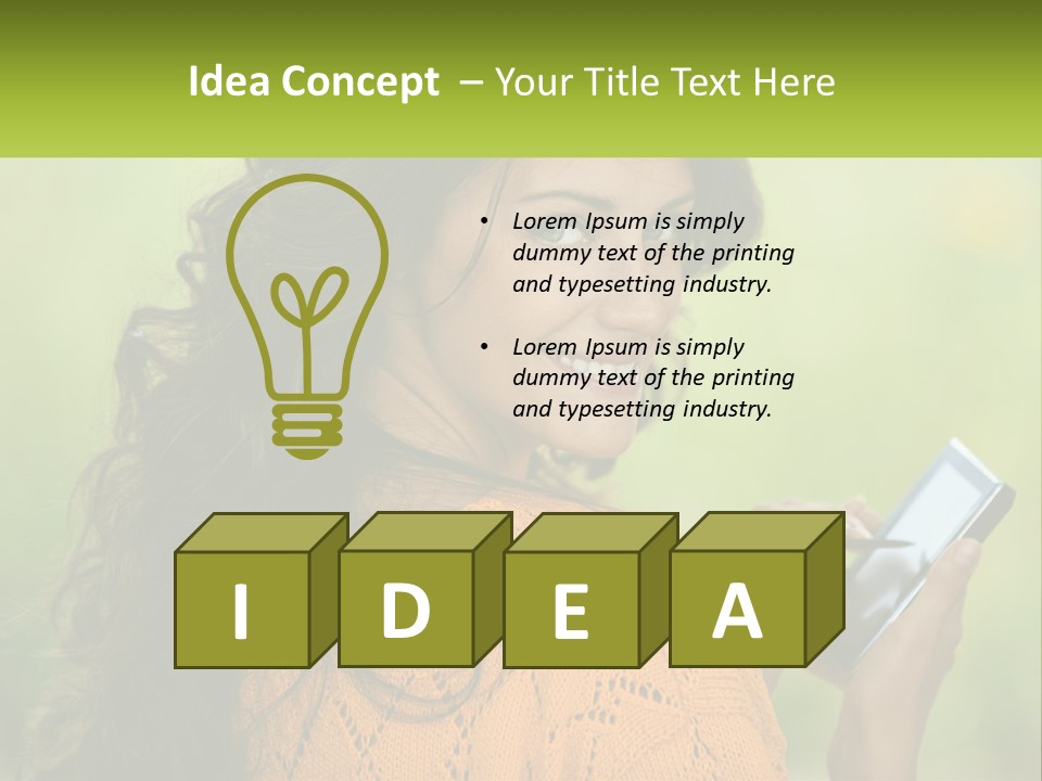 A Woman Holding A Cell Phone In Her Hand PowerPoint Template