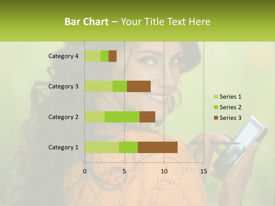 A Woman Holding A Cell Phone In Her Hand PowerPoint Template