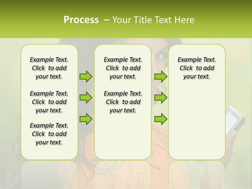 A Woman Holding A Cell Phone In Her Hand PowerPoint Template