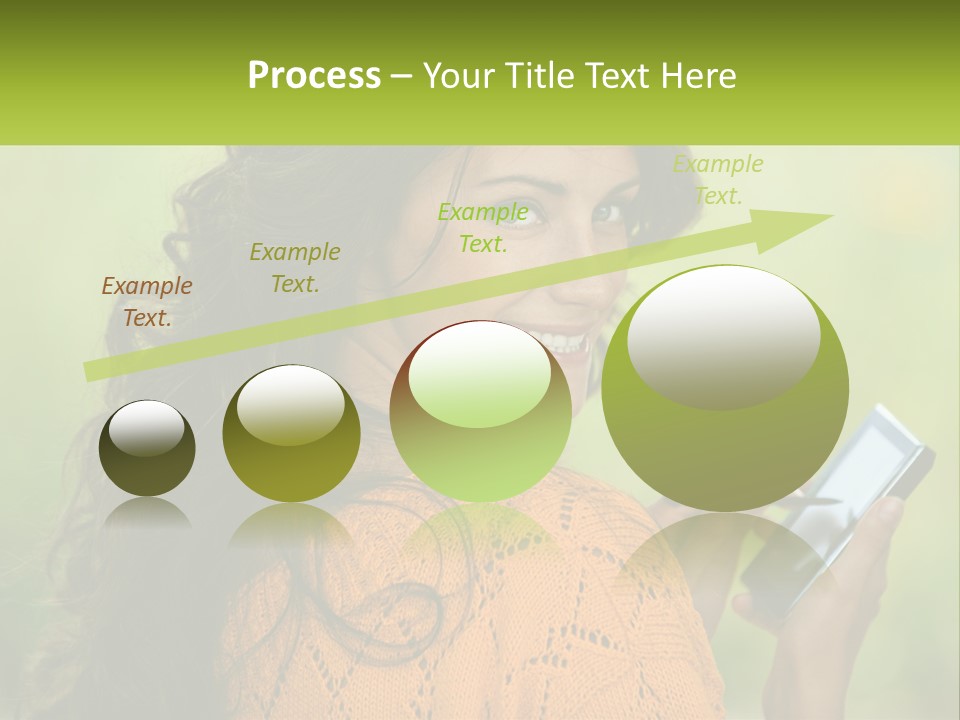 A Woman Holding A Cell Phone In Her Hand PowerPoint Template