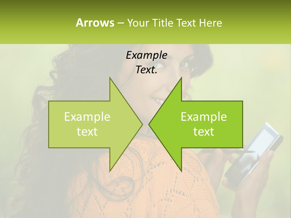 A Woman Holding A Cell Phone In Her Hand PowerPoint Template