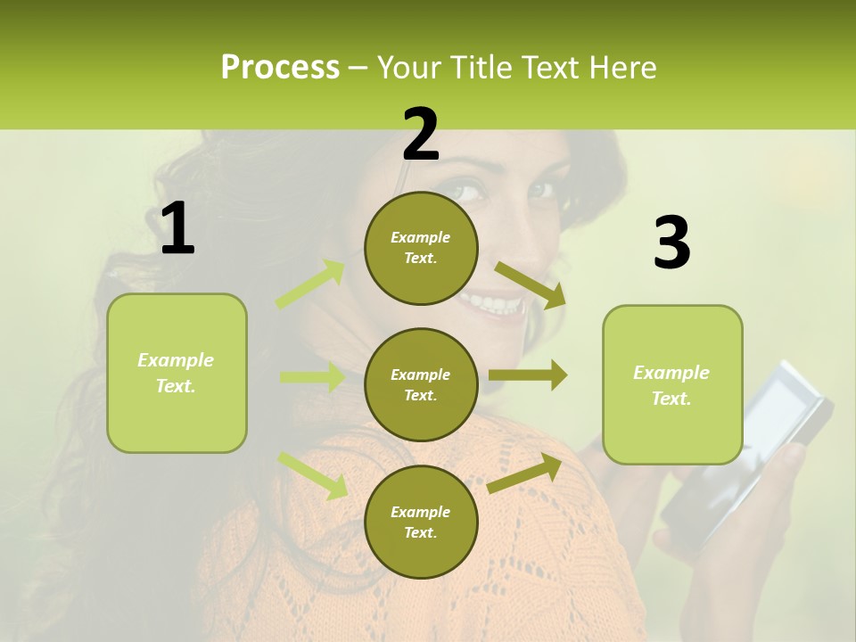 A Woman Holding A Cell Phone In Her Hand PowerPoint Template