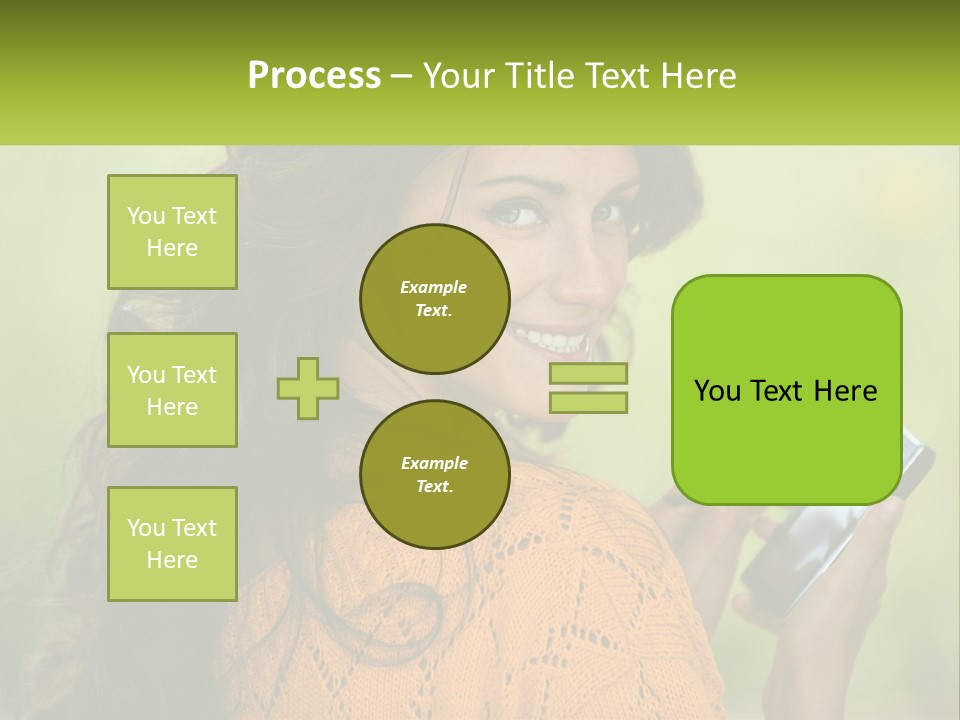 A Woman Holding A Cell Phone In Her Hand PowerPoint Template