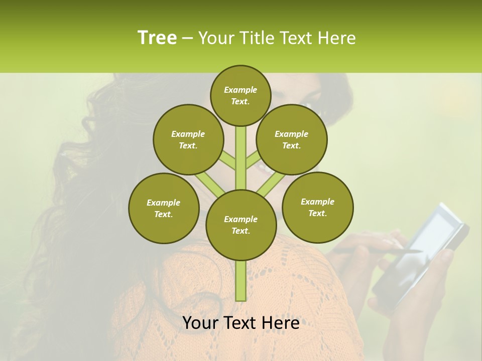 A Woman Holding A Cell Phone In Her Hand PowerPoint Template