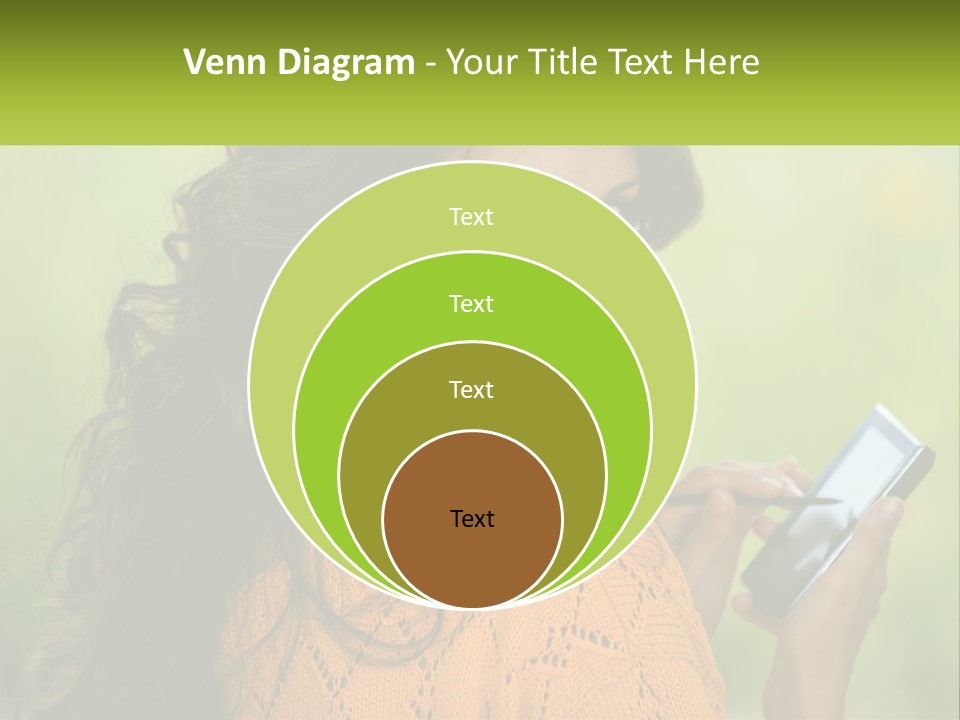 A Woman Holding A Cell Phone In Her Hand PowerPoint Template