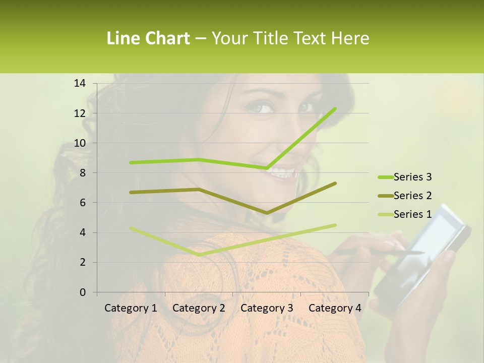 A Woman Holding A Cell Phone In Her Hand PowerPoint Template