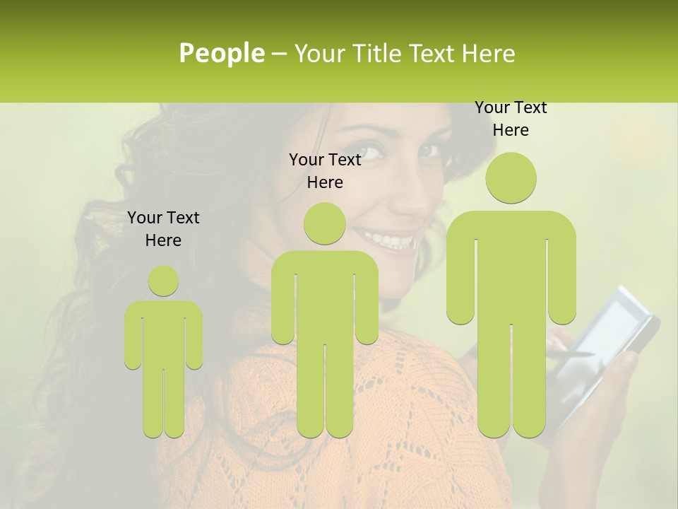 A Woman Holding A Cell Phone In Her Hand PowerPoint Template