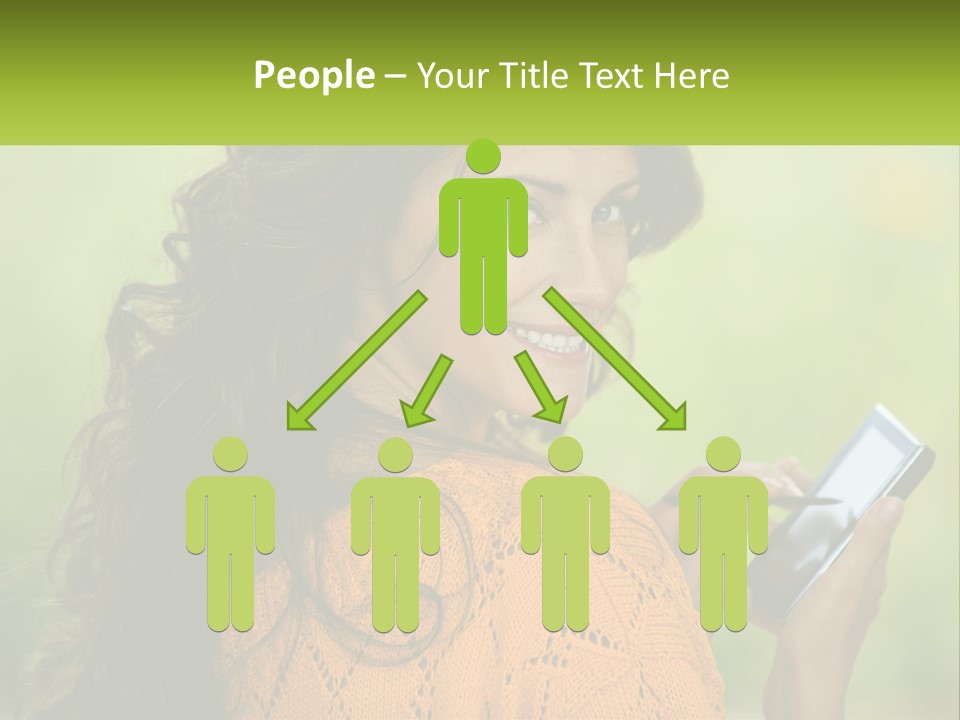 A Woman Holding A Cell Phone In Her Hand PowerPoint Template