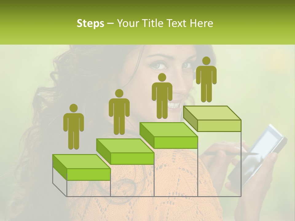A Woman Holding A Cell Phone In Her Hand PowerPoint Template