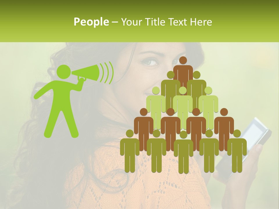 A Woman Holding A Cell Phone In Her Hand PowerPoint Template