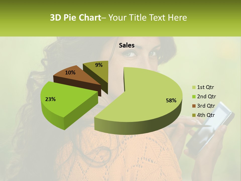 A Woman Holding A Cell Phone In Her Hand PowerPoint Template