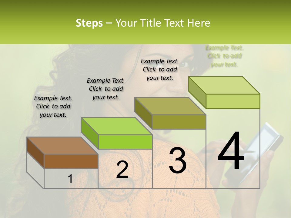 A Woman Holding A Cell Phone In Her Hand PowerPoint Template