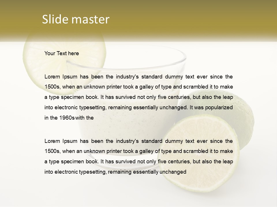 A Glass With A Lime And A Lime Slice Next To It PowerPoint Template