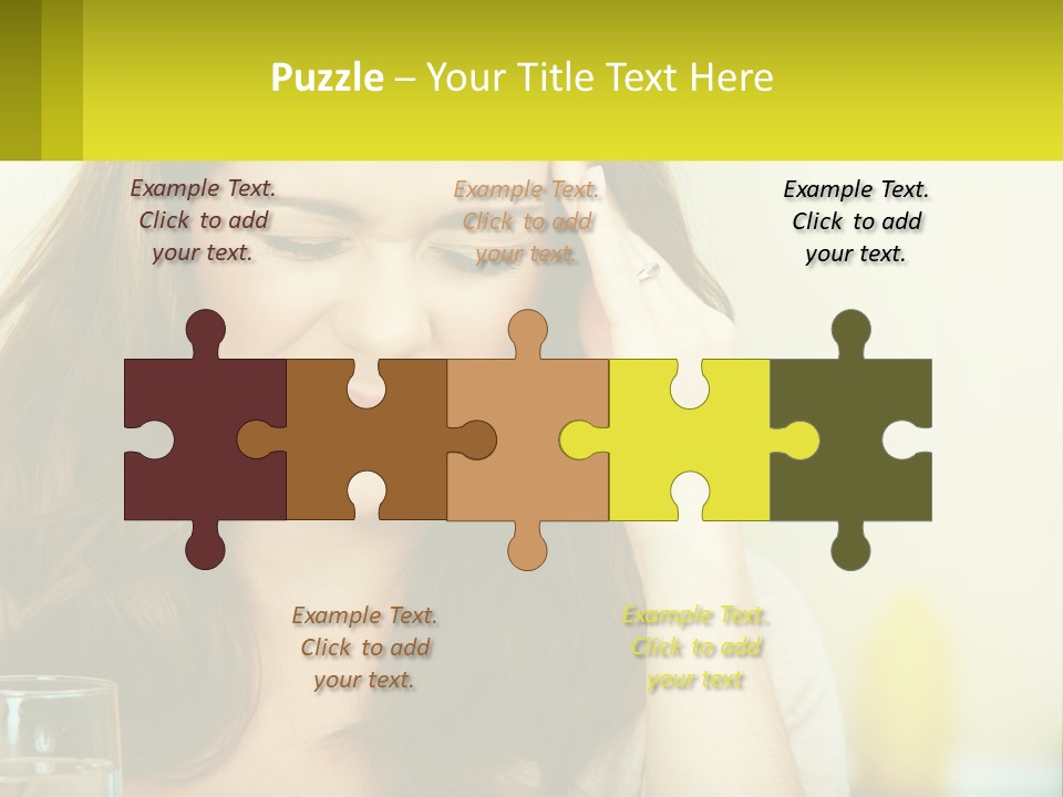 A Woman Holding Her Head In Her Hands PowerPoint Template