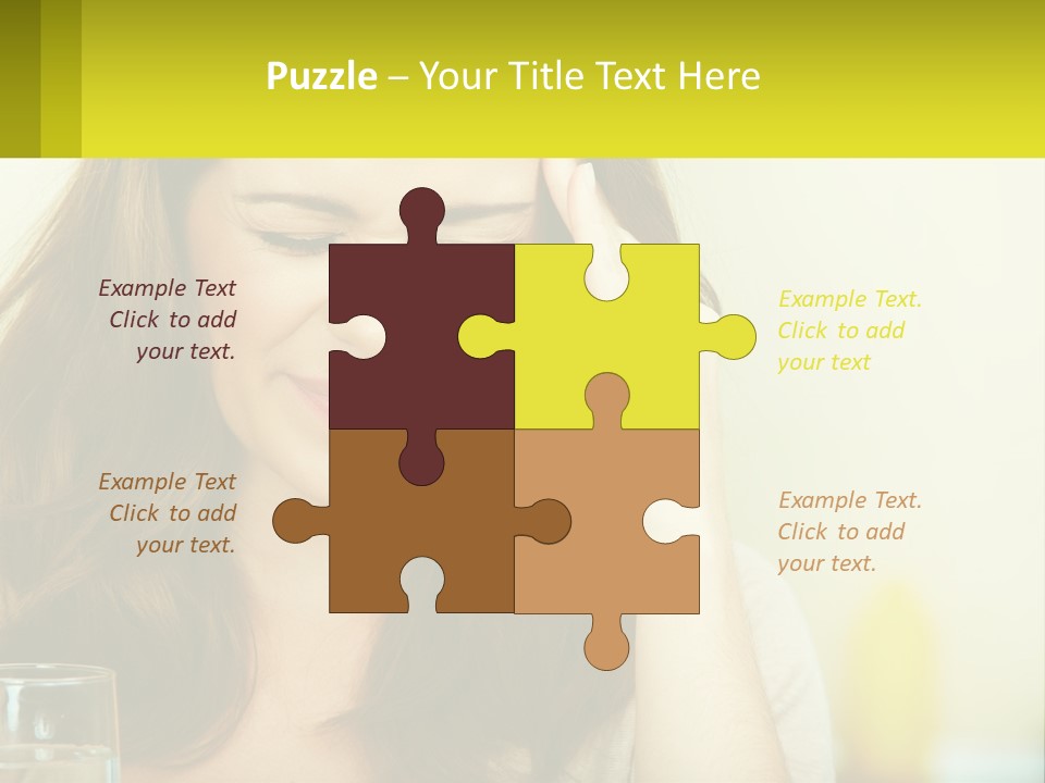 A Woman Holding Her Head In Her Hands PowerPoint Template