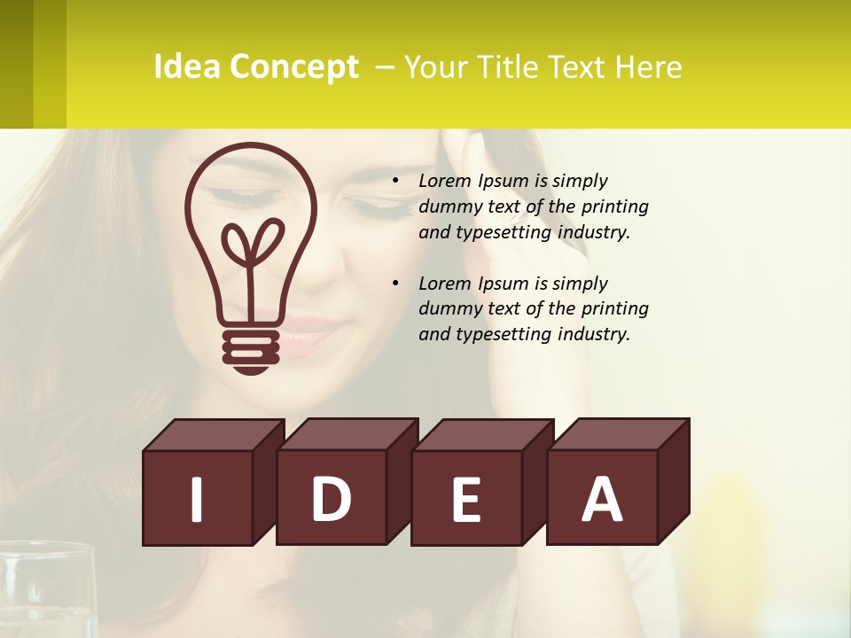 A Woman Holding Her Head In Her Hands PowerPoint Template