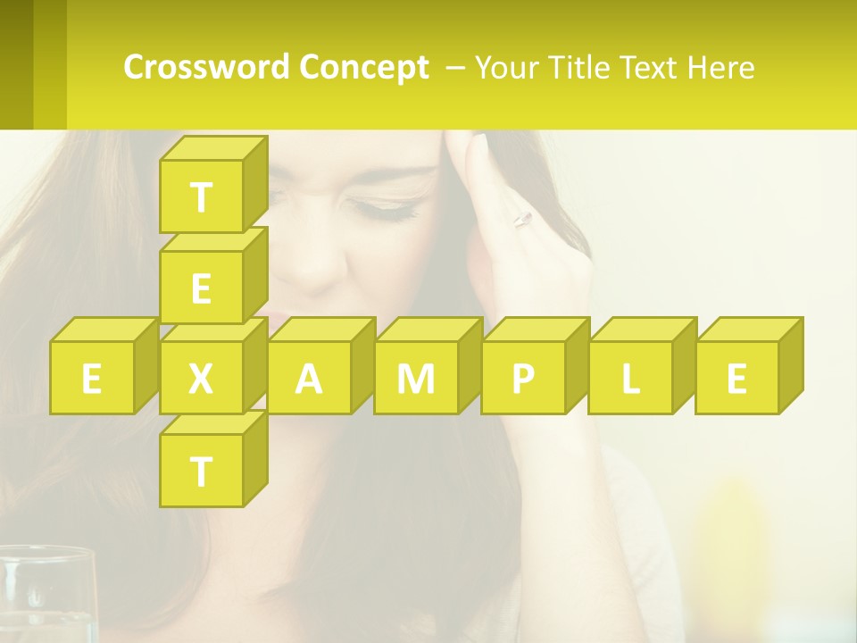 A Woman Holding Her Head In Her Hands PowerPoint Template