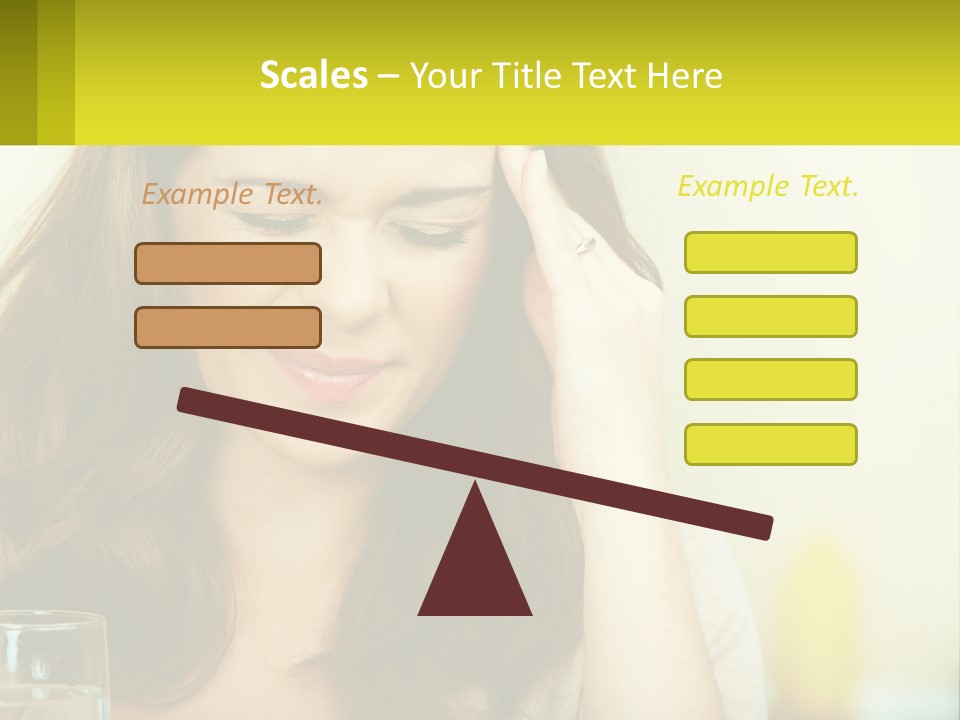 A Woman Holding Her Head In Her Hands PowerPoint Template