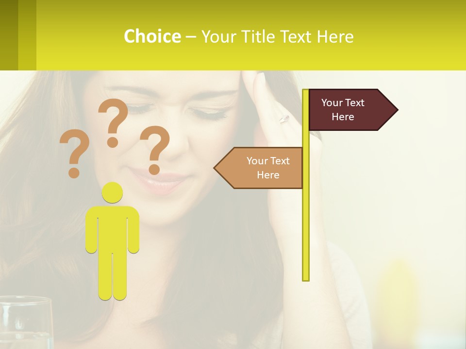 A Woman Holding Her Head In Her Hands PowerPoint Template