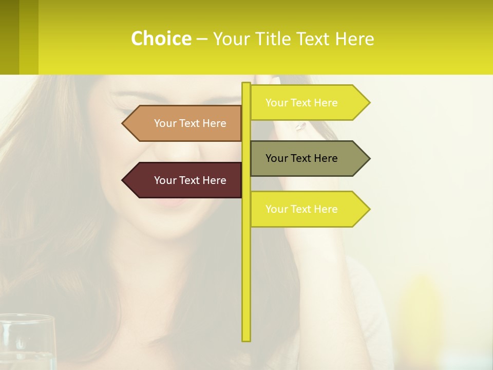 A Woman Holding Her Head In Her Hands PowerPoint Template