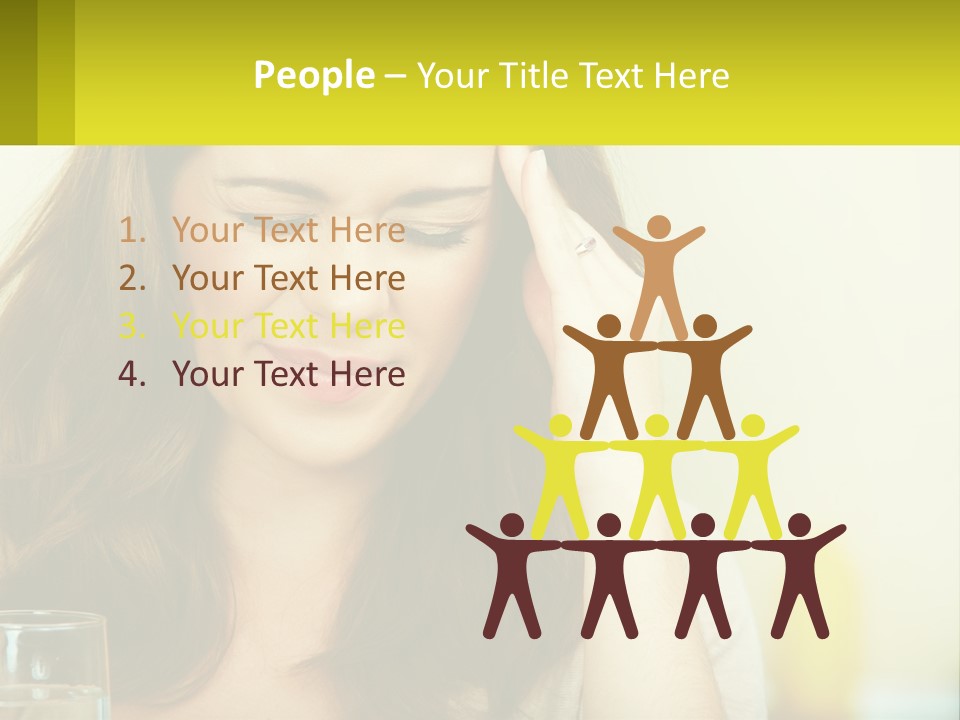 A Woman Holding Her Head In Her Hands PowerPoint Template