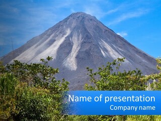 A Mountain With A Blue Sky In The Background PowerPoint Template