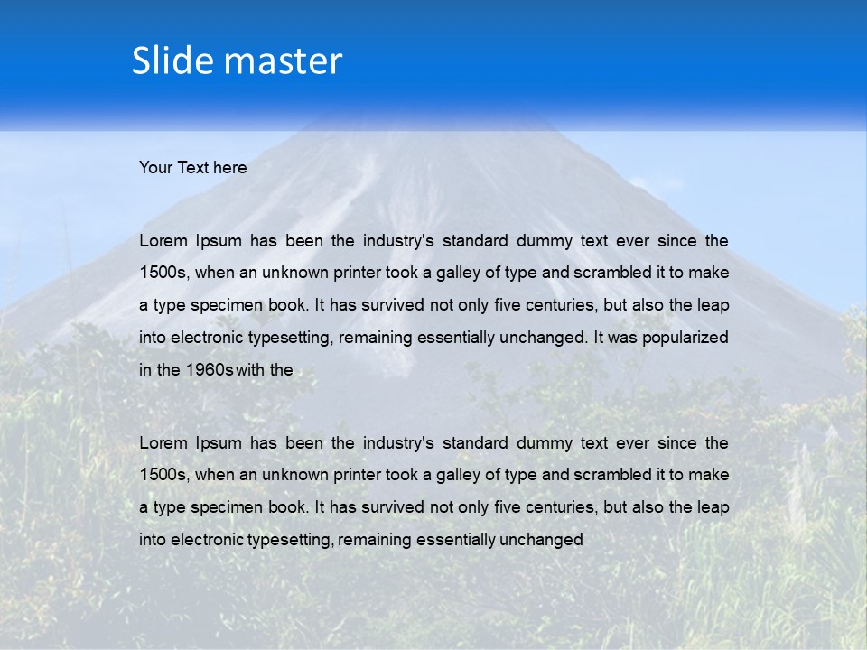 A Mountain With A Blue Sky In The Background PowerPoint Template