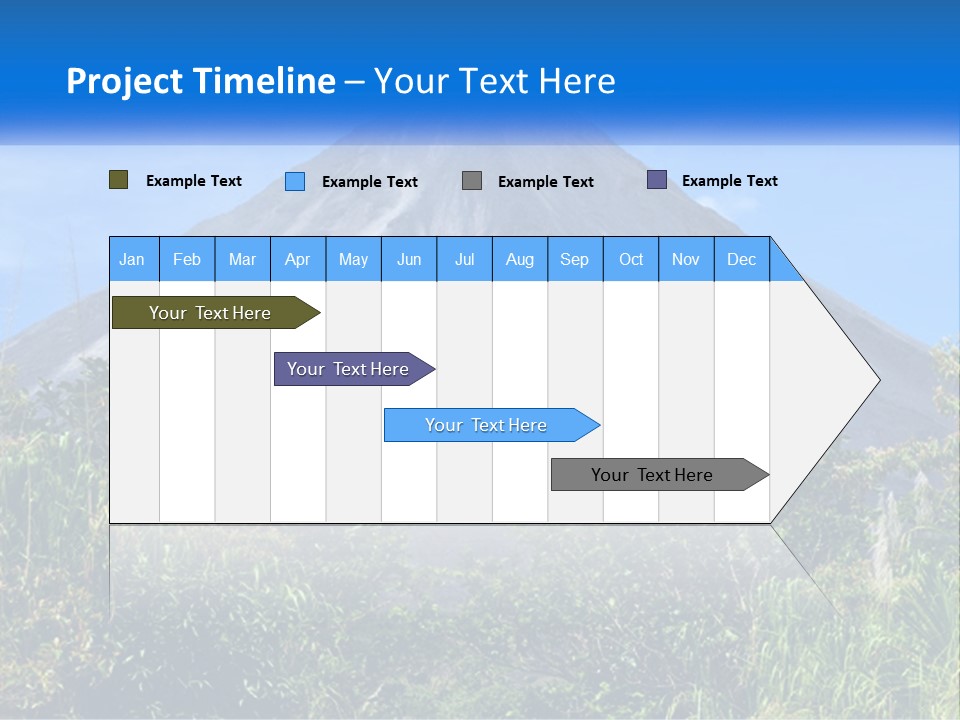 A Mountain With A Blue Sky In The Background PowerPoint Template
