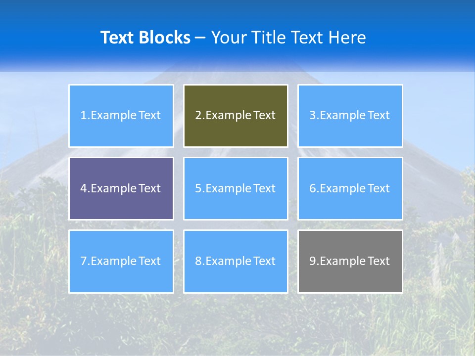 A Mountain With A Blue Sky In The Background PowerPoint Template