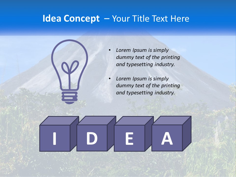 A Mountain With A Blue Sky In The Background PowerPoint Template