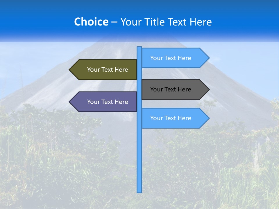 A Mountain With A Blue Sky In The Background PowerPoint Template